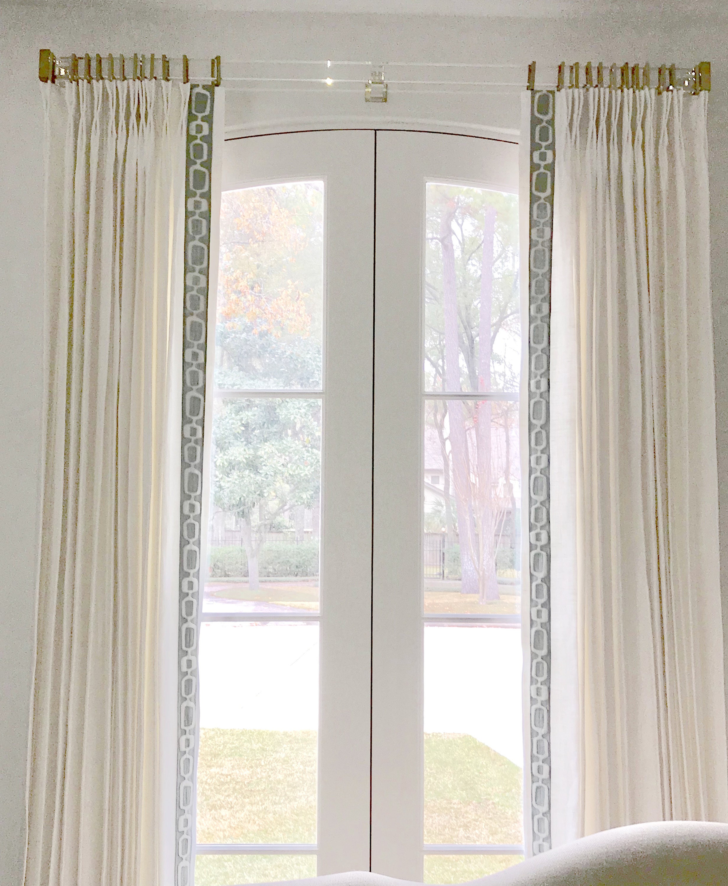 Greek Key Curtains Grey Trim Wide Trimmed Curtains White Linen Etsy Greek Key Curtains Grey Trim Wide Trimmed Curtains White Linen Etsy