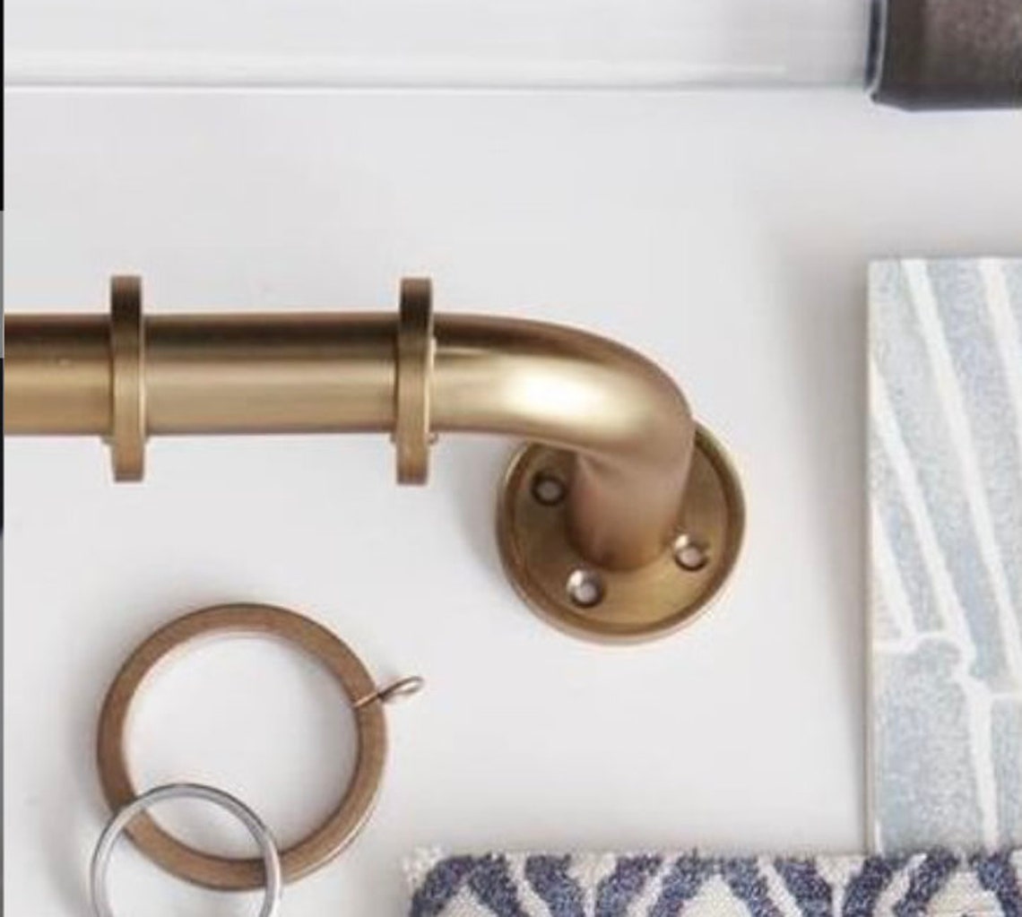 French Return Curtain Rod CUSTOM CUT Round brass french return Etsy