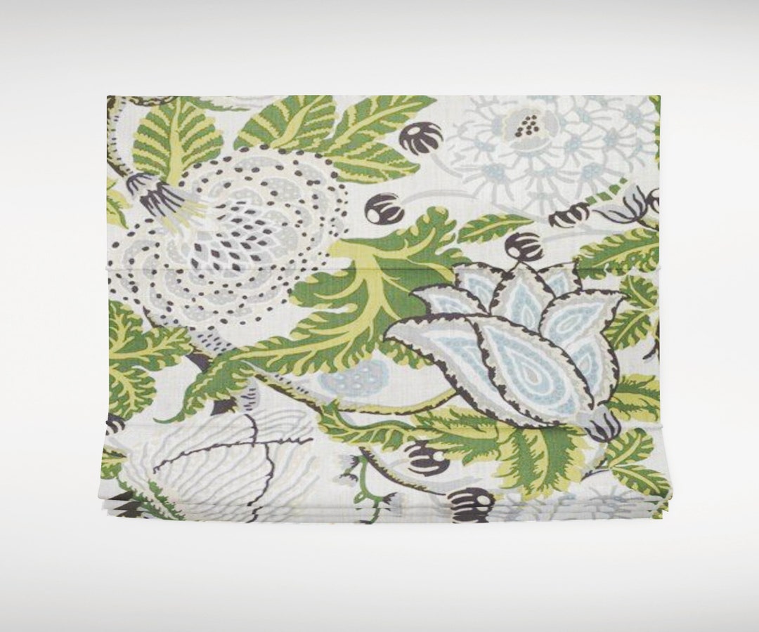 Thibaut Roman Shade Mitford Roman Shade Green and White Aqua Beige