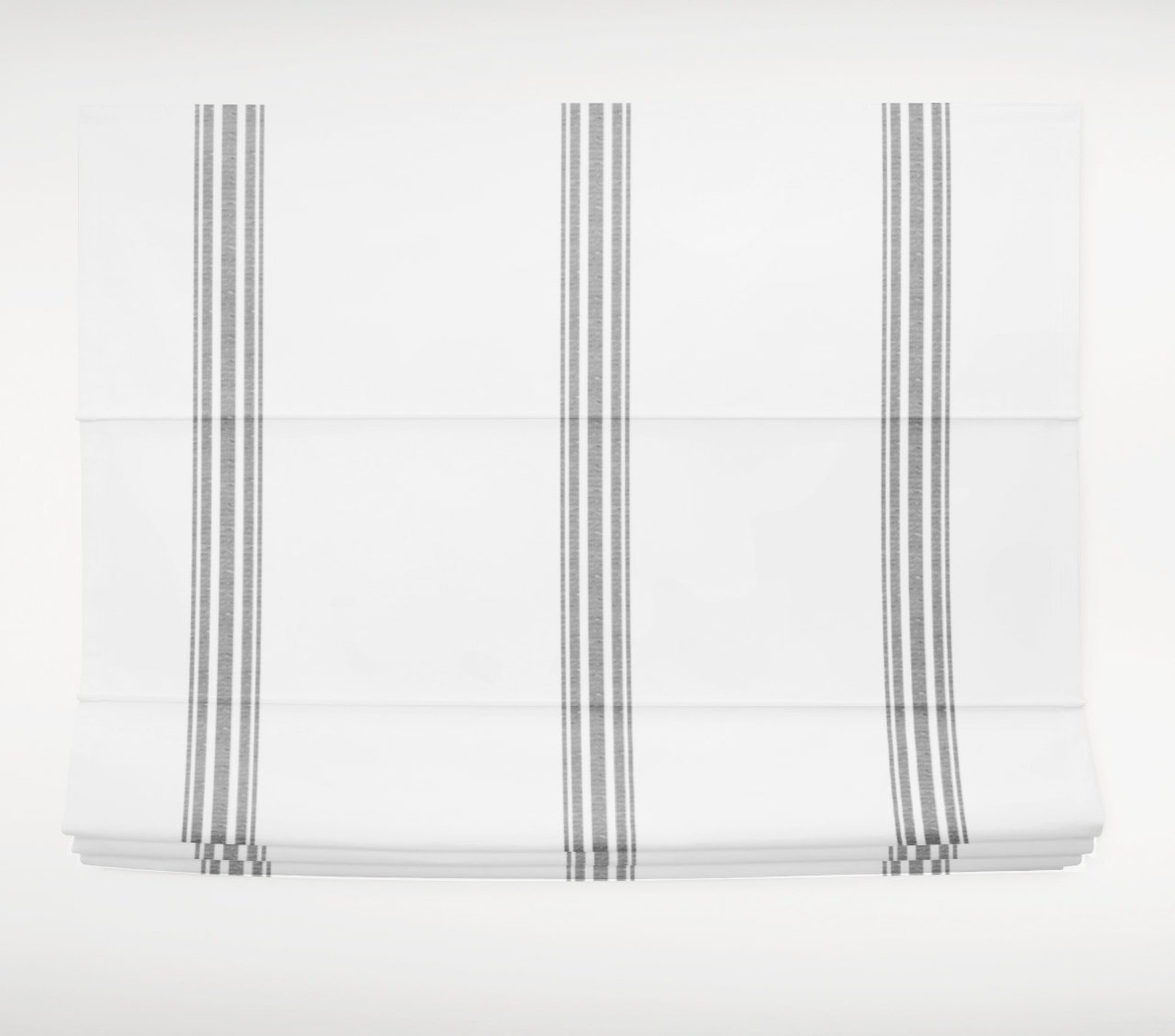 Grey Stripe Roman Shade Grey French Ticking Roman Shades Grey Etsy
