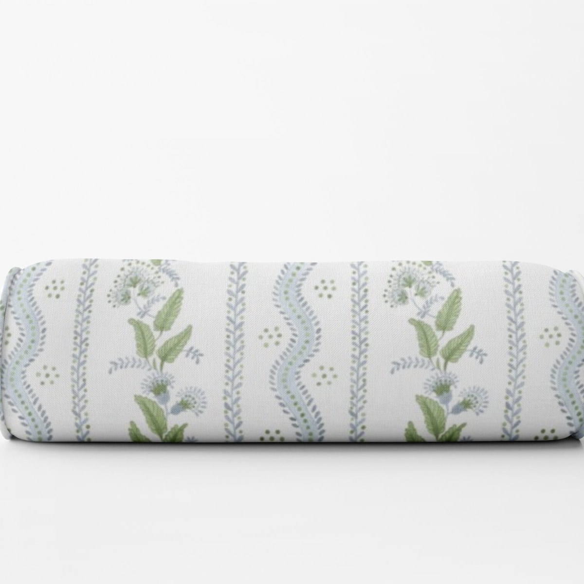 Floral Stripe Round Bolster Blue Green Bolster Pillow Long Lumbar Painterly Bolster Pillow Blue Green Floral Vine Lumbar Bed Neck Roll - Etsy