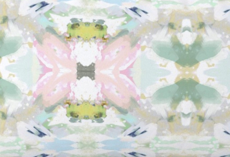 Designer Painterly Round Bolster Aqua Bolster Pillow Long Etsy