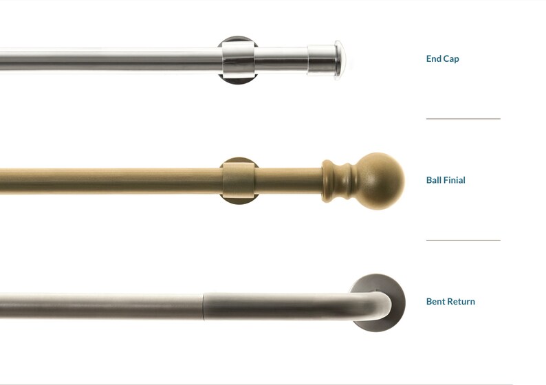 French Return Curtain Rod CUSTOM CUT Round brass french return Etsy