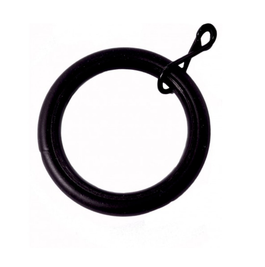 Black Iron Curtain Rod Rings 1 1/8 Inch Rod Round Rings Curtain C Rings