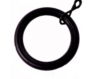 Black iron curtain rod rings 1 1/8 inch Rod Round Rings Curtain C Rings Black Curtain Rings curtain rings with nylon liner smooth glide ring