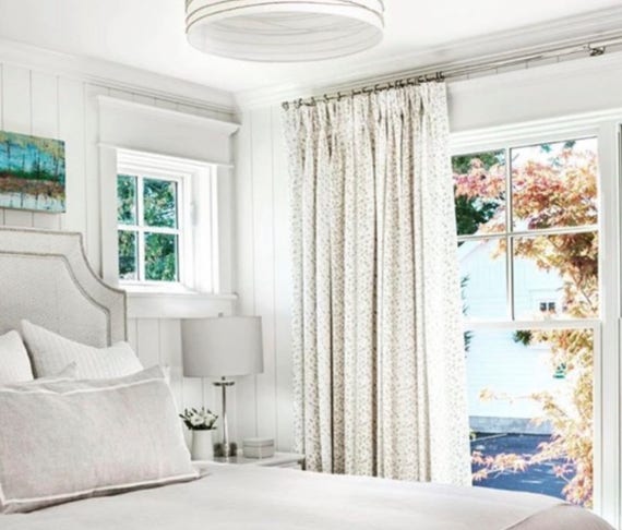 Tan and cheap white curtains