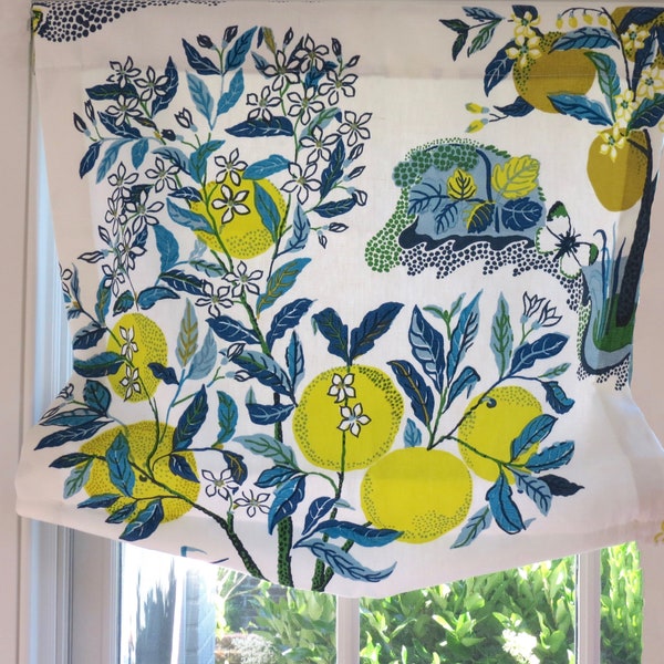 Citrus Garden Pool or Primary valence window shade citrus garden faux roman shade relaxed shade citrus garden valance schumacher valance