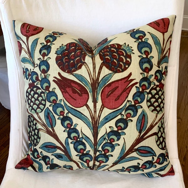 Red Teal Pillow Etsy