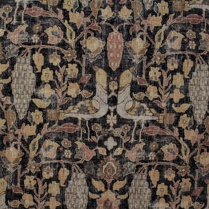 Charcoal Curtains Locanda Teak curtains dark grey cotton curtains Persian pattern curtains luxury walnut cafe curtains custom gray brown