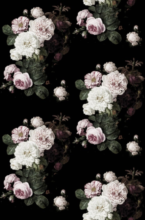 black floral wallpaper