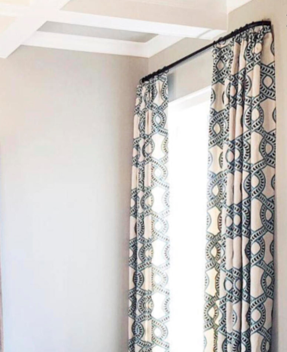 French Return Curtain Rod CUSTOM CUT Round Iron Curtain Rod Etsy