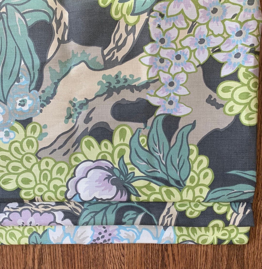 Thibaut Honshu Faux Roman Shade Relaxed Shade Large Floral Valance