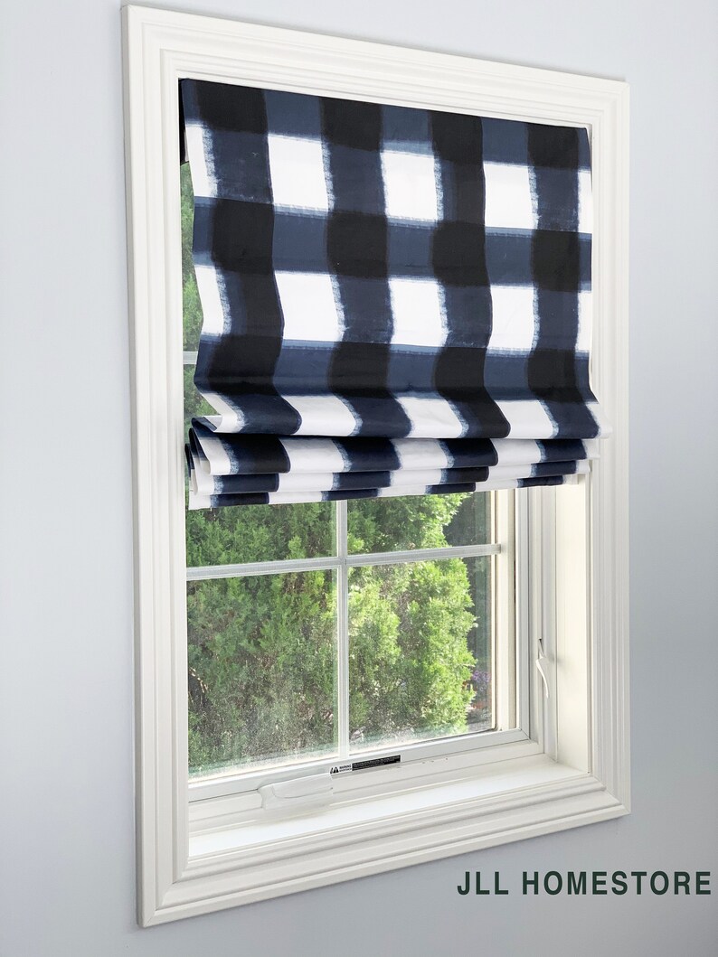 Modern Farmhouse Roman Shades QUICK SHIP buffalo plaid roman Etsy