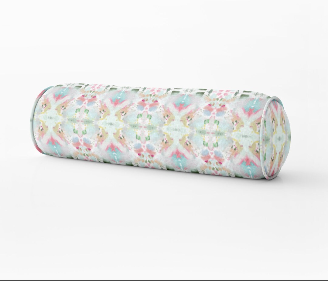 Designer Painterly Round Bolster Blush Bolster Pillow Long Etsy