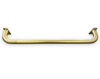 Unlacquered Brass French Return Curtain Rod CUSTOM CUT Round curtain rod french curved return rod sturdy Curtain Rod rod curtains curved end