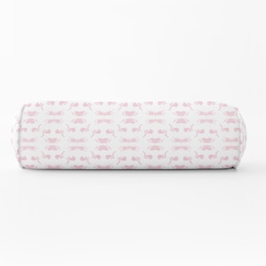 Designer painterly round bolster French Pink bolster pillow Long lumbar ballet pink bolster pillow light pink bedding lumbar bed neck roll