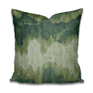 Cascadia Pillow Jadestone Kelly Wearstler pillow olive green ivory linen pillow italy green and olive