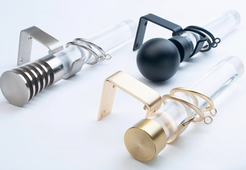 Lucite Curtain Rod CUSTOM CUT Round Acrylic Curtain Rod Clear Etsy