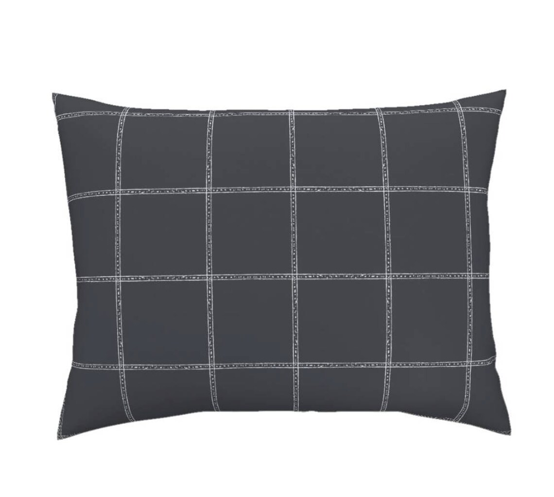 Modern Farmhouse Roman Shades Dark Gray Plaid Roman Shades Etsy