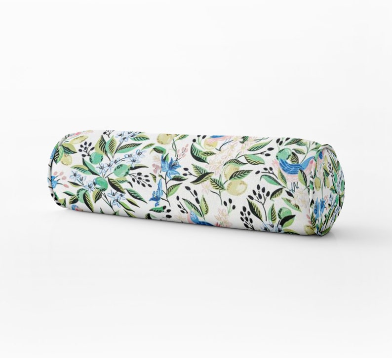 Caitlin Wilson Citron Vert Pillow Floral Bolster Vert Round Etsy