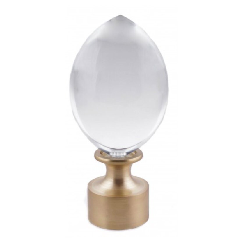 Lucite Finial Lucite Rod End Cap Endcap Brass Curtain Rod Finial Brass curtain finial Gold Curtain Round Acrylic Finial Curtain clear lucite