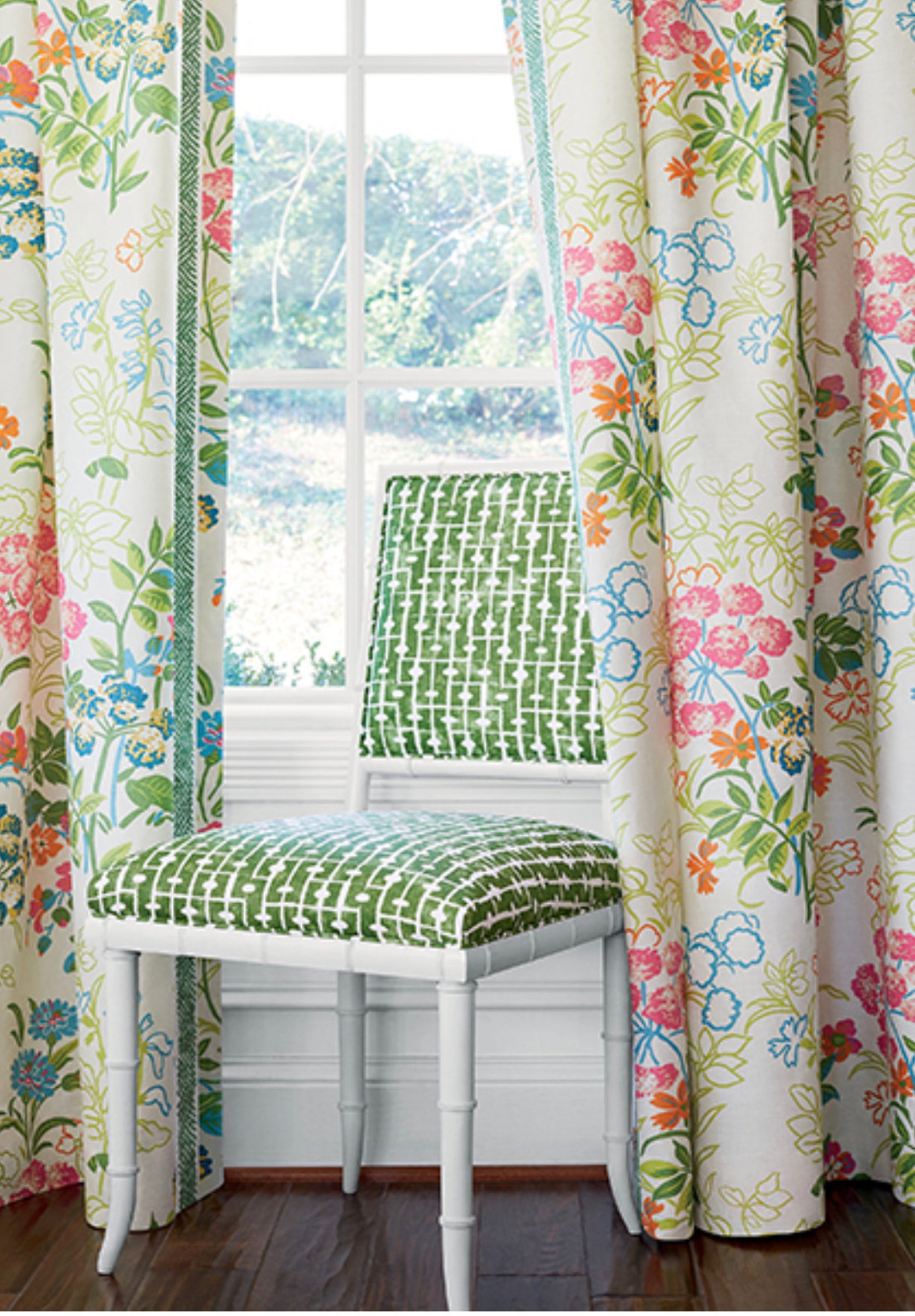 Spring Color Drape THIBAUT Curtains Spring Garden Floral Drapes Dining Room Curtains Soft ...