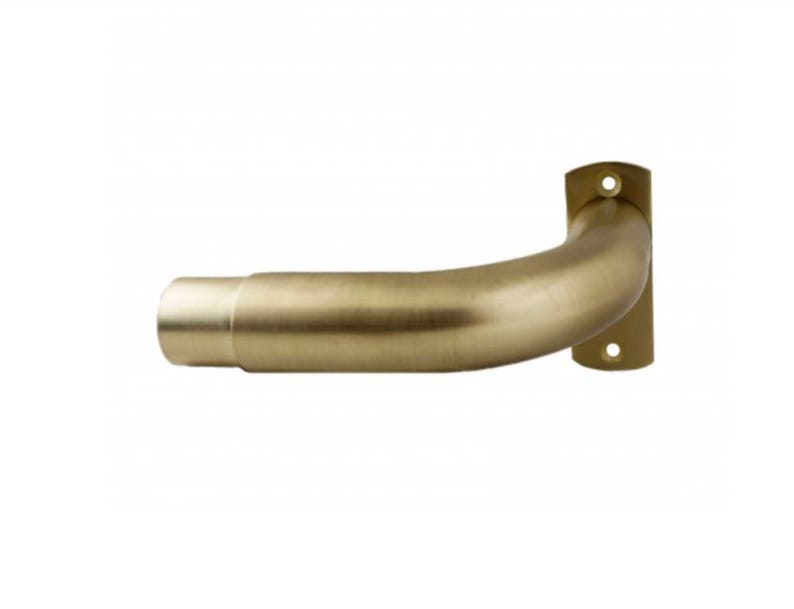 French Return Curtain Rod Brass Custom Cut Round Image 0