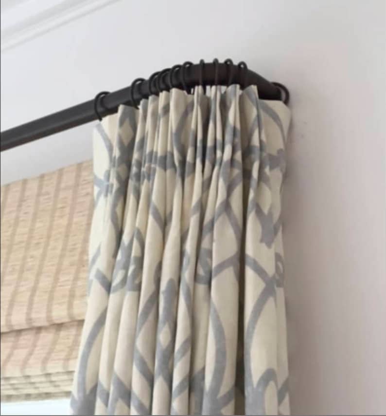 French Return Curtain Rod Custom Cut Round Iron Image 0