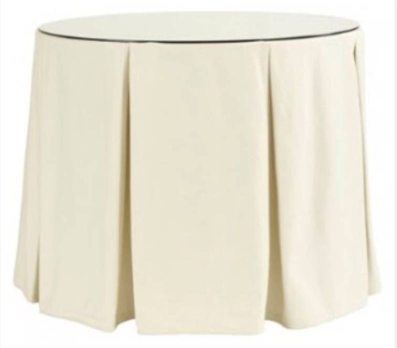 Round Table Skirt Pleated Box Pleats White Ivory Navy Pink Etsy