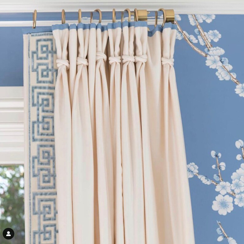 Curtains with wide trim Samuel & Sons Trim curtain trim tape Etsy