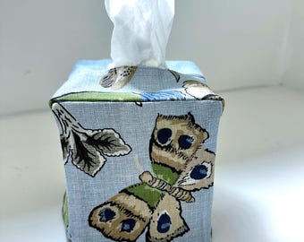 Thibaut HILL GARDEN spa blue Tissue Box Cover Thibaut accessory gift chinoiserie decorative tissue box holder skirted cover spa garden scene