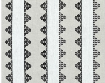 THIBAUT DHARA STRIPE fabric 1.16 yard colorway thibaut fabric by the yard remnant stripe block print India beige and black