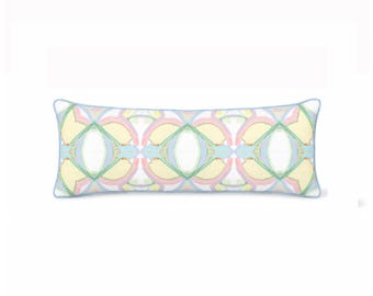 NEW "LUSH LIFE" Colorful fun lumbar pillow pastel pink green blue dorm room pillow girls room pillow accent bedding trending college
