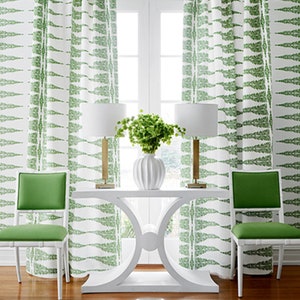 Striped Curtains THIBAUT curtains green and white linen curtain panels thibaut drapery kelly green chinoiserie Ellery large curtains blue