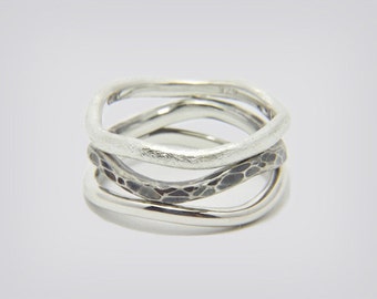 Ringset "Minimalistic Trio", 925er Silber