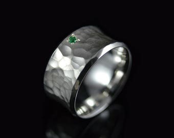 Ring "Concave Emerald" Silver