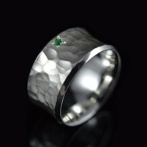 Ring "Concave Smaragd" Silber