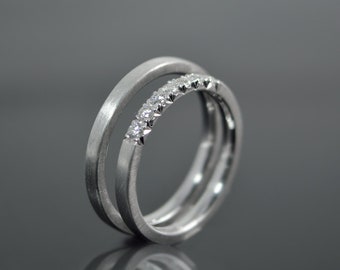 Wedding Rings Partner Rings "Audrey" 585 White Gold/ Diamonds