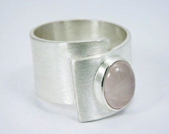 Silber - Ring  " Rosé " Rosenquarz