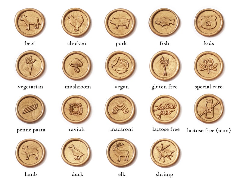 Meal Choice Stickers Meal Icons Indicator Vegetarian Vegan Etsy