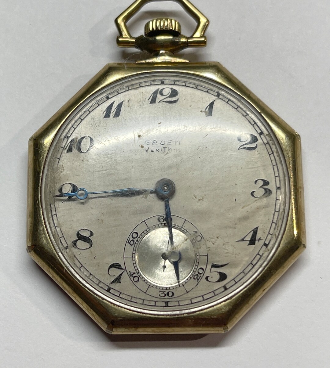 Octagonal Vintage Gruen Verithin Pocket Watch DOES NOT RUN Etsy