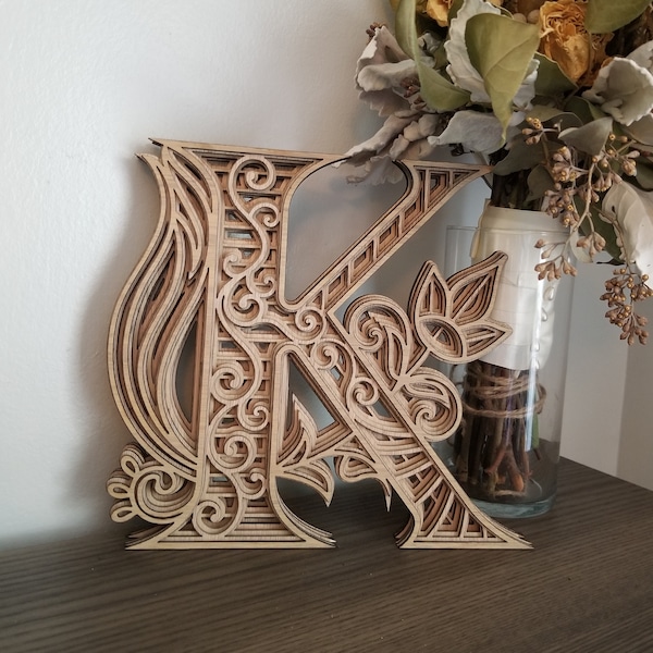 Wood Letter K Etsy