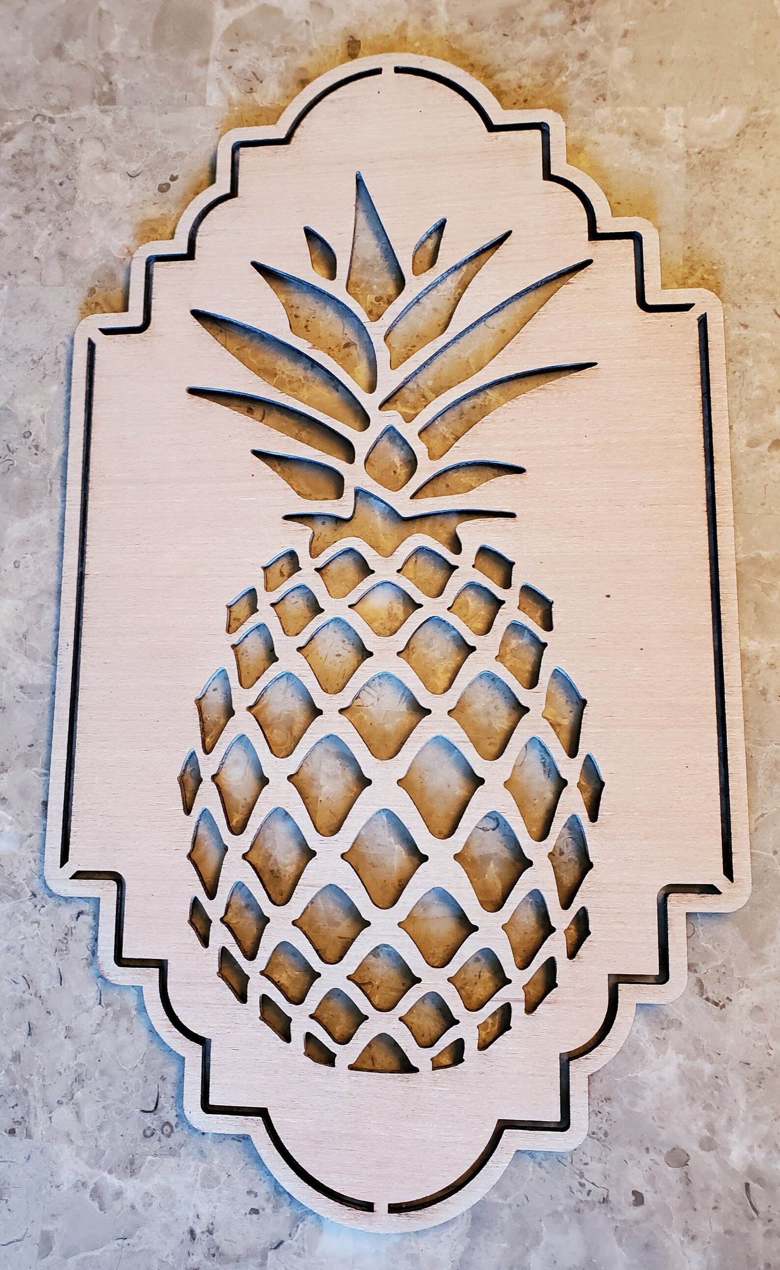 Pineapple Single Layer Wood Wall and Home Decor Laser Cut Etsy