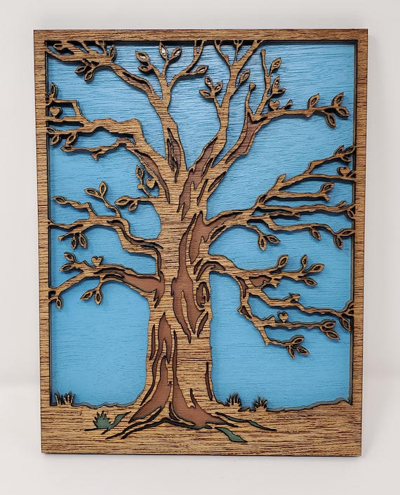 Oak Tree Projects Oak Tree Art Tree Design 1 Tree Art Wood Multi-layered 3D - Etsy