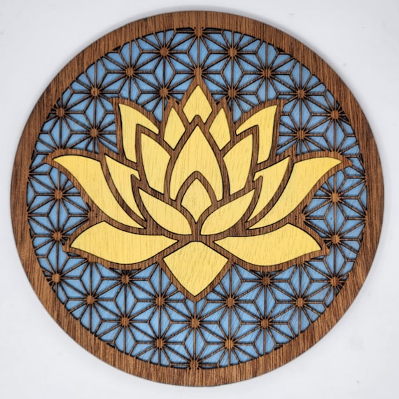 BackgroundTurnOver Large Mandala Stencil - 80cm Round Flower Lotus Wall Pattern For Painting, Furniture & Floors - View #13