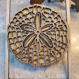 Sand Dollar, Custom, Mini Art, Greeting, Weddings, Card cover  - Laser cut wooden card covers/ insert, Wall and Home Décor and art