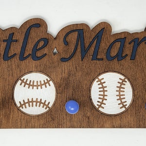 Seattle Mariners Baseball team Laser cut Wooden 5 peg Hat Rack. Multi-layered painted hat rack.