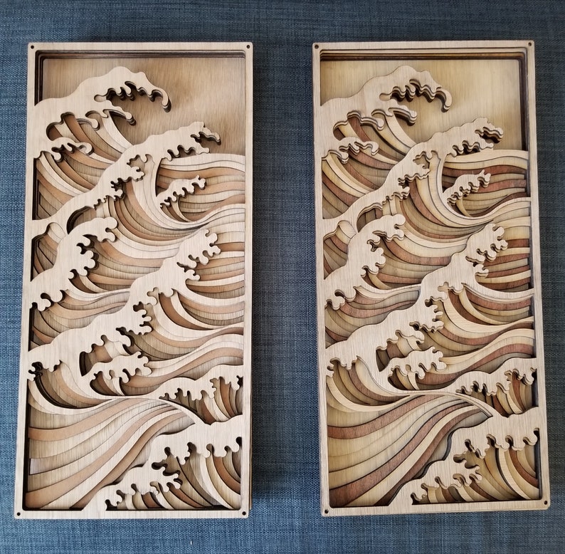 Ocean WAVES Wood Multi layered Design 3D Layered Art Wall Etsy Ocean WAVES Wood Multi layered Design 3D Layered Art Wall Etsy
