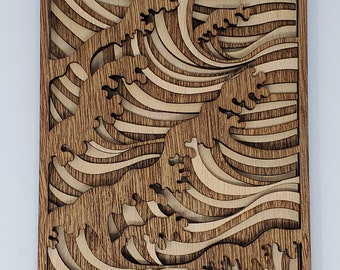 Ocean WAVES  - Wood Multi-layered Design, 3D Layered Art, Wall and Home Decor, Laser Cut Wall Art
