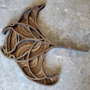 Manta Ray - Wood Multi-layered Design, 3D Layered Art, Wall and Home Decor, Laser Cut Wall Art
